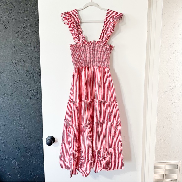 Hill House Home The Ellie Nap Dress Red Stripe Size Medium - Picture 8 of 15